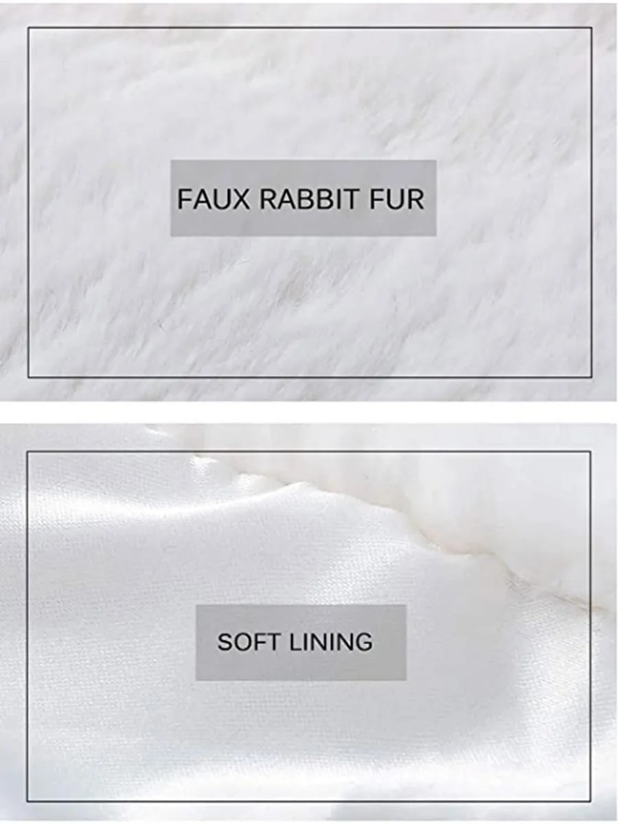 2025 Elegant White Faux Fur Bridal Shawl with Crystal Brooch