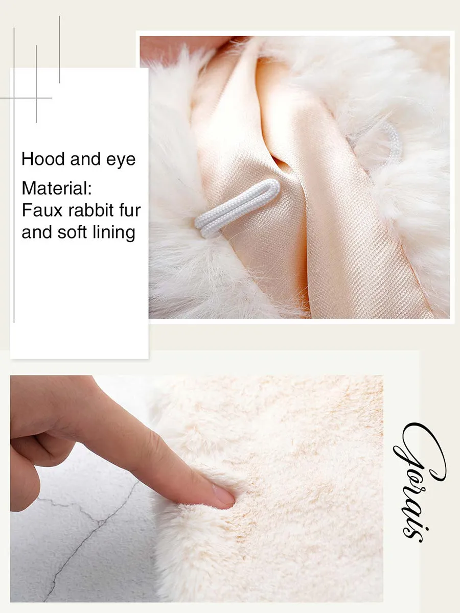 2025 Formal Evening Cape Beige Faux Fur Bridal Shawl