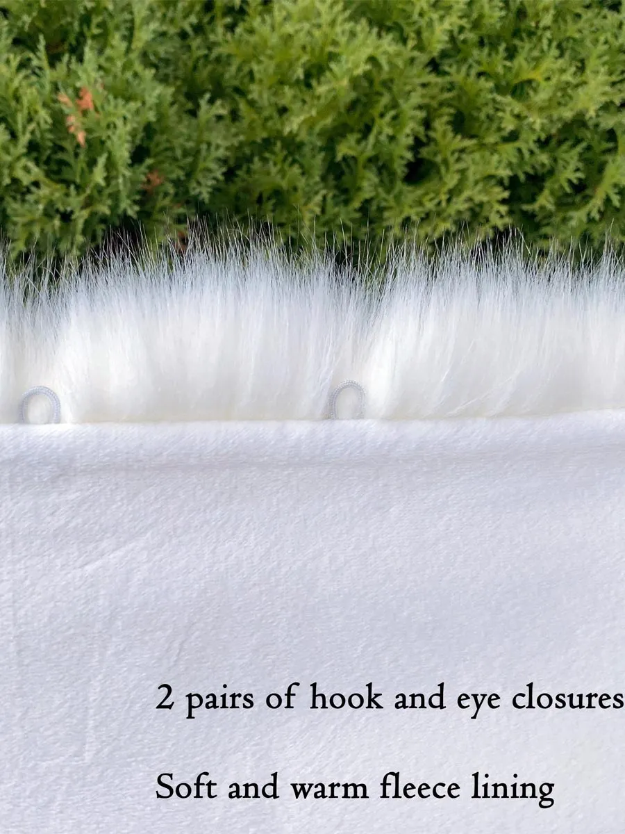 2025 Women's Ivory Faux Fur Shawl Wedding Shrug