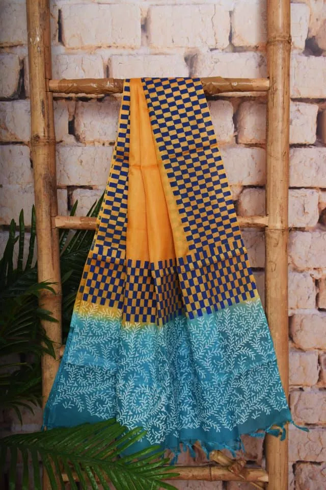 Blue Pure Silk Unstitched Suit
