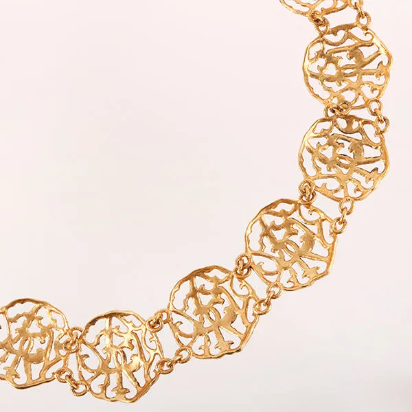 CHANEL 1990 Made Design Cutout Cc Mark Chain Belt