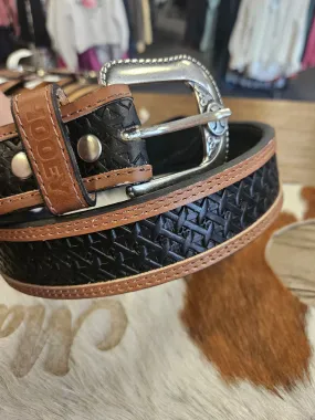HOOEY HANDS-UP BASKET WEAVE  CLASSIC BELT BLACK