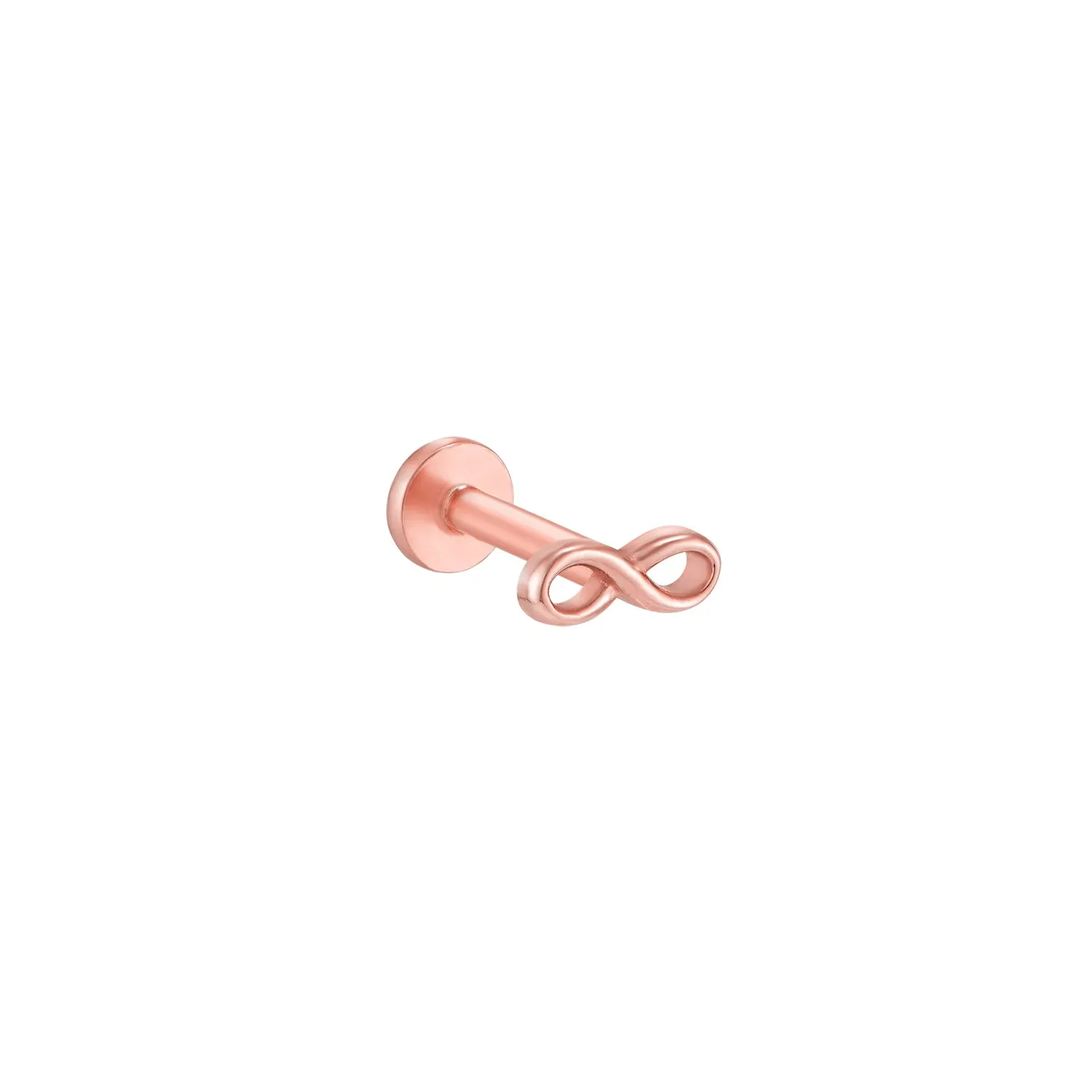 Mini Infinity Stud Labret Piercing- 14K Gold