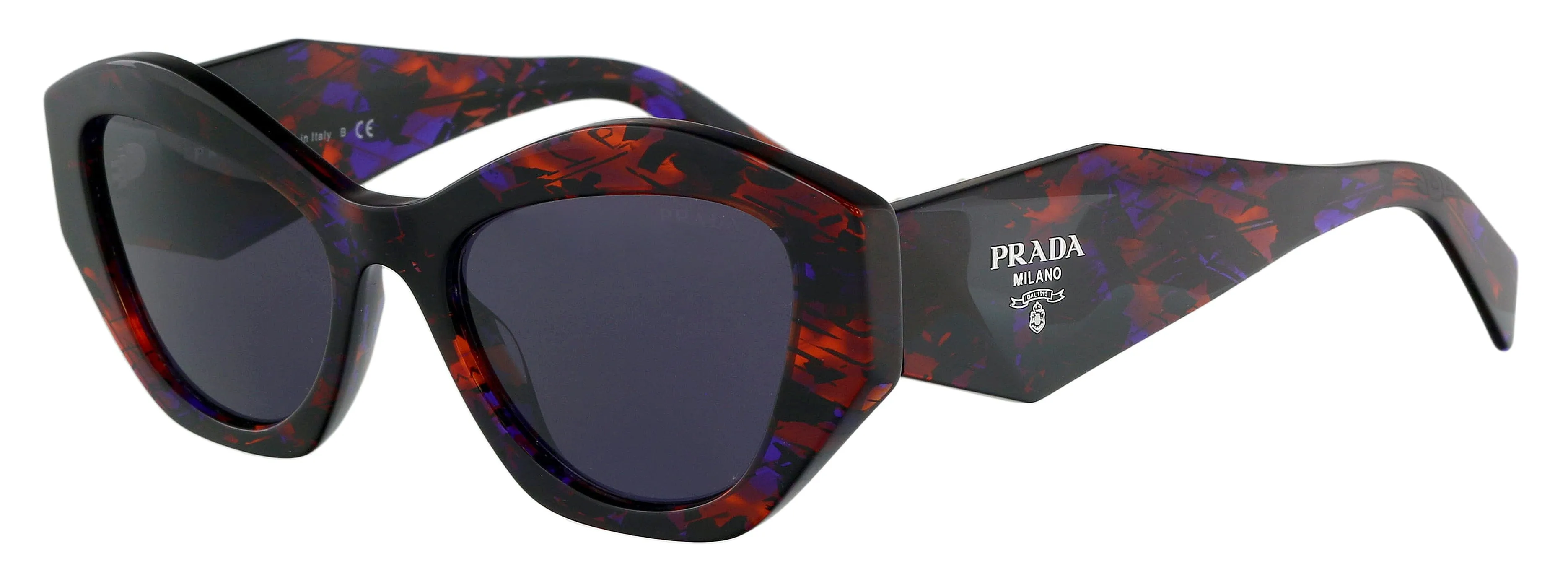 Prada 0PR 07YS 06V6O253 Full Rim Bright Red Cateye Sunglasses