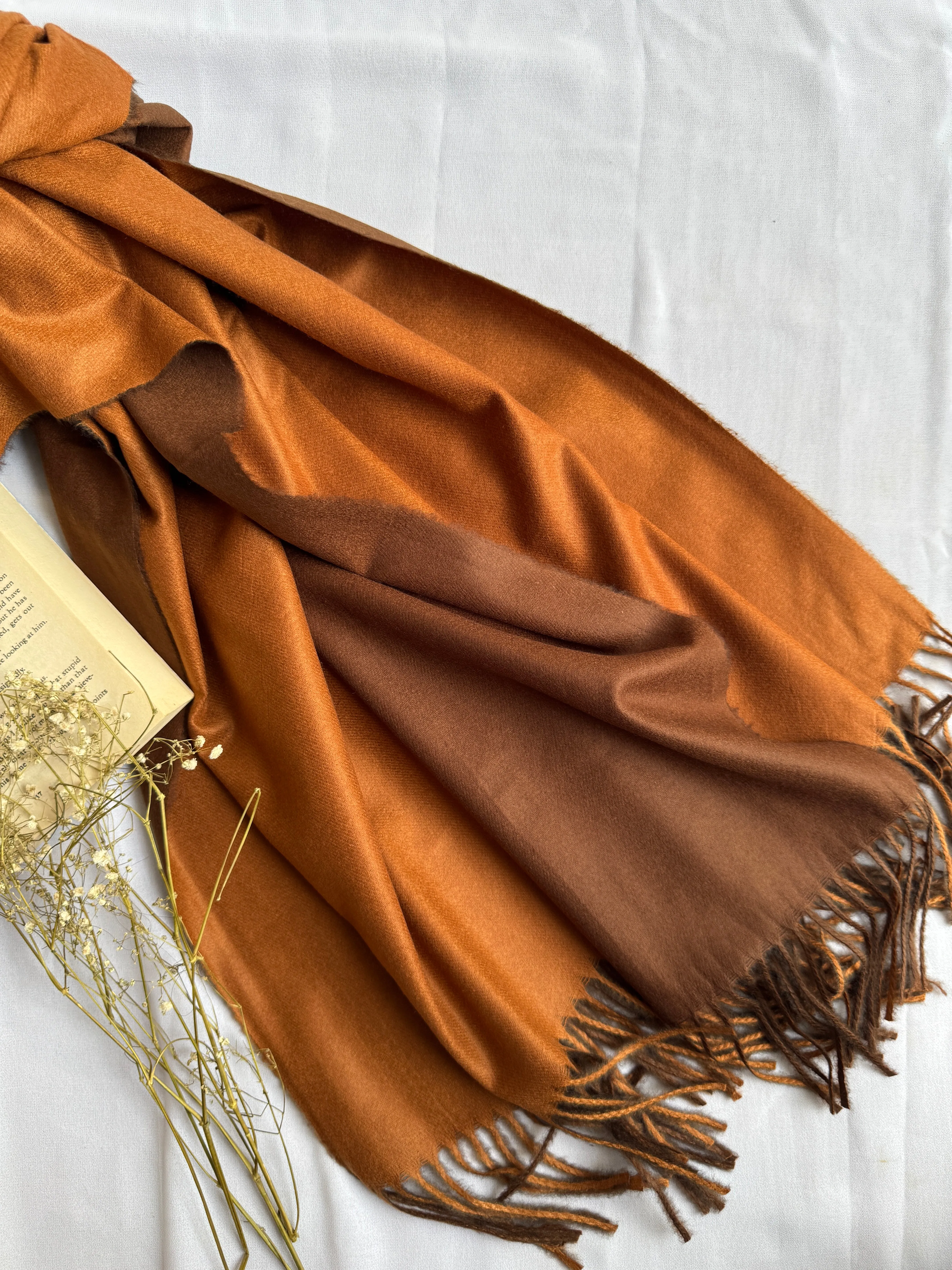 Reversible Woollen Pashmina- Cinnamon Chocolate