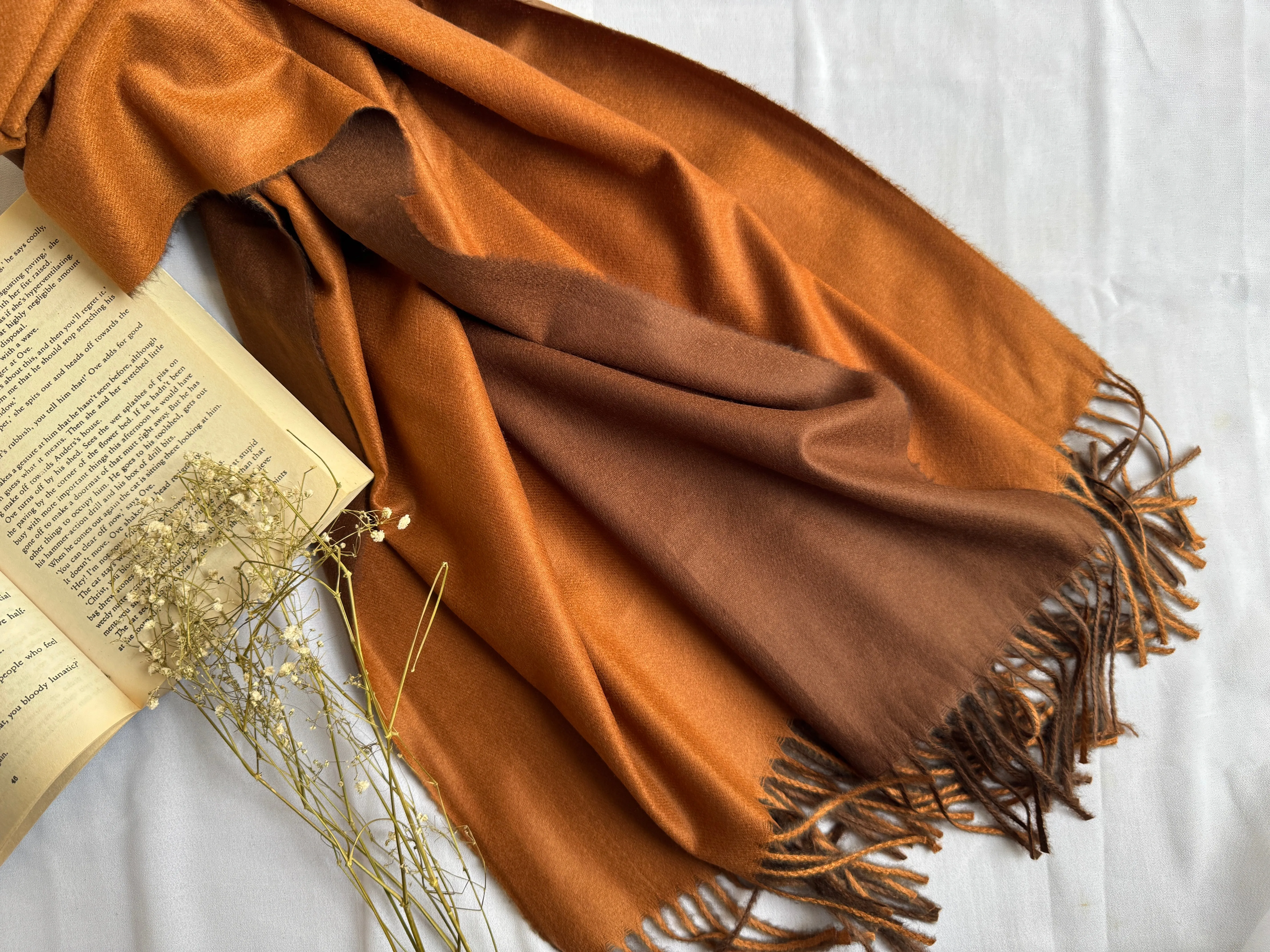 Reversible Woollen Pashmina- Cinnamon Chocolate