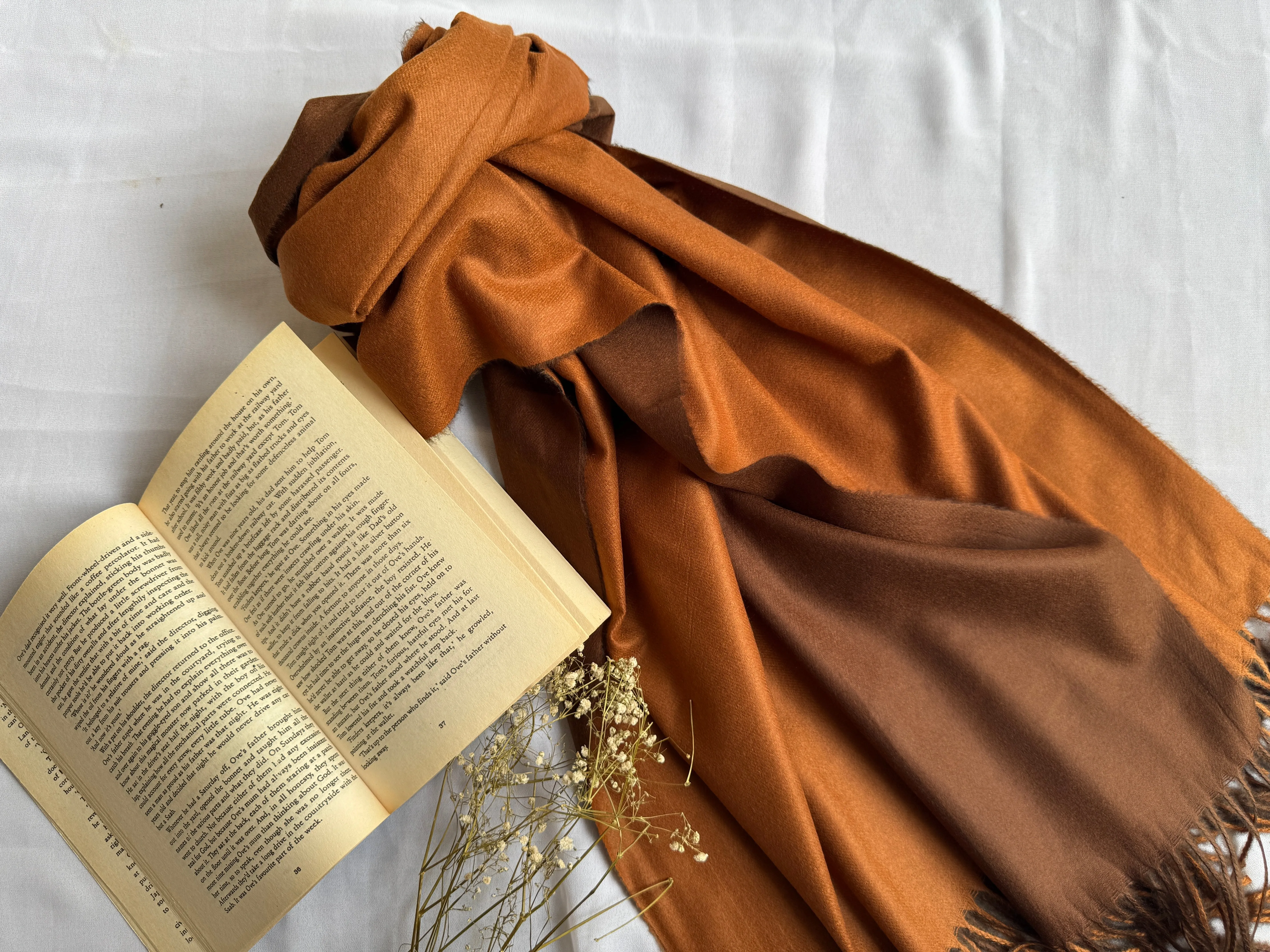 Reversible Woollen Pashmina- Cinnamon Chocolate