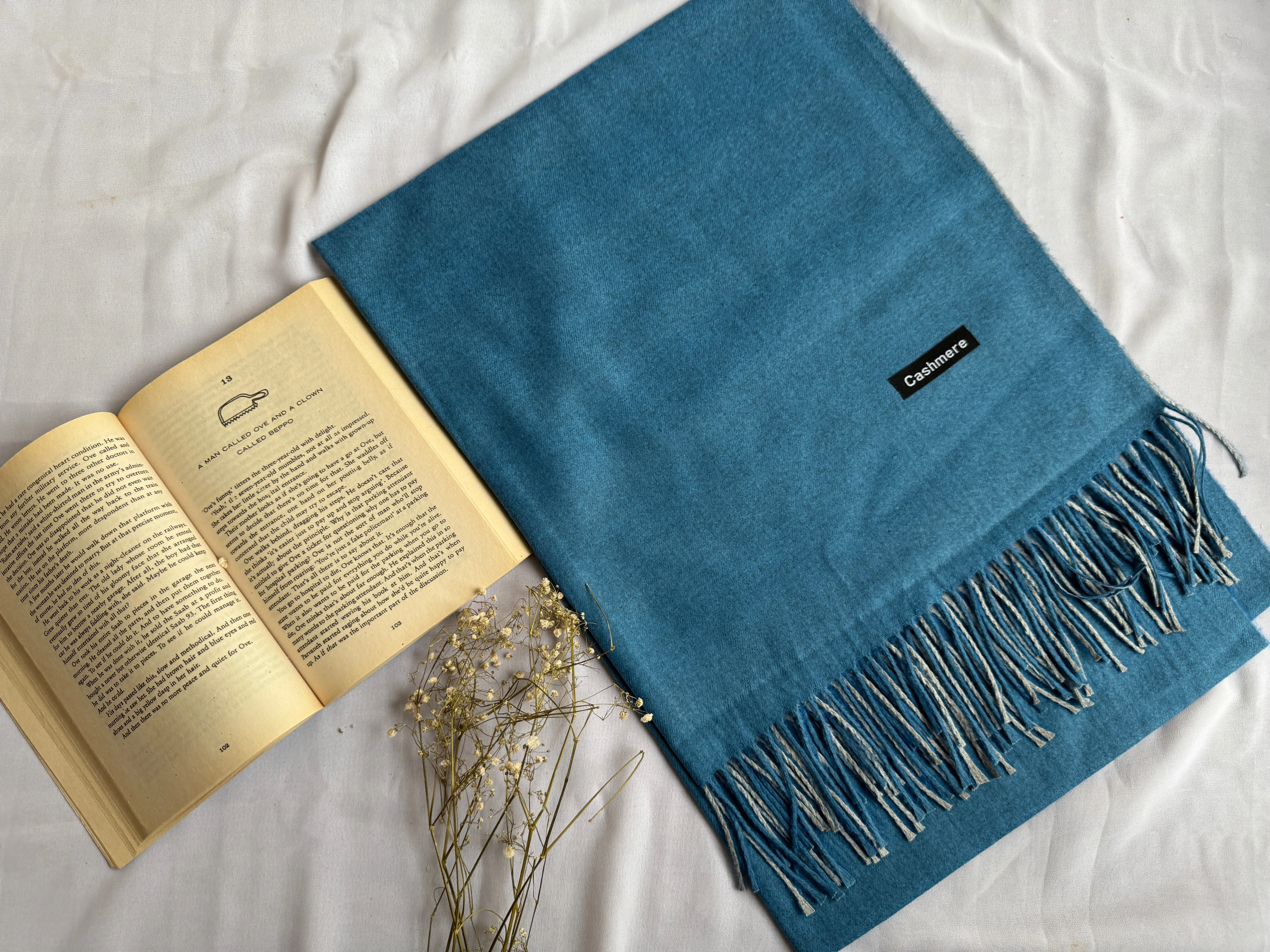 Reversible Woollen Pashmina- Denim Silver