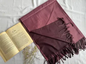 Reversible Woollen Pashmina- Grape purple Eggplant
