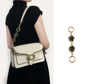 Tabby26 armpit bag with extended chain accessory, 14.5 cm long camellia style metal chain